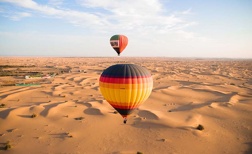 بالون سواری در سفر به دبی