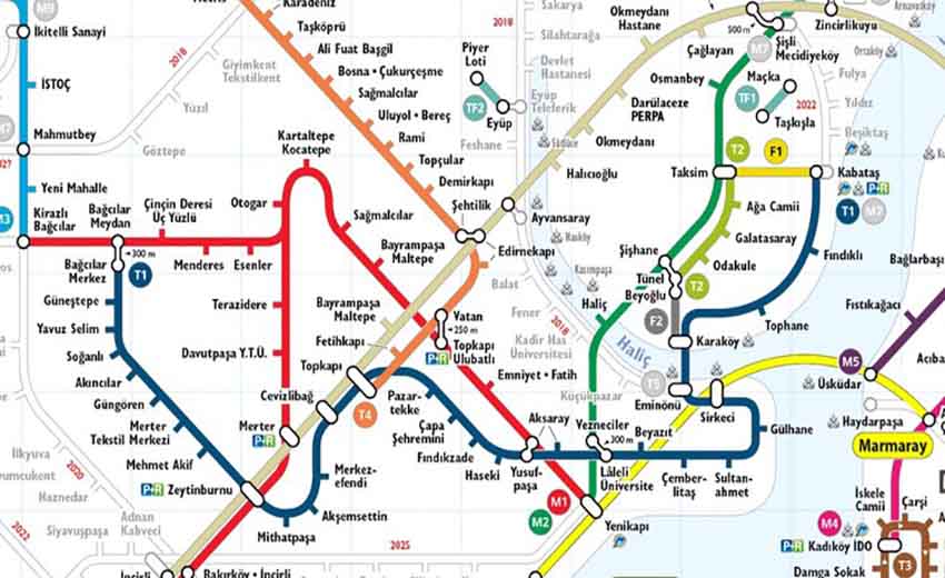 نقشه مترو استانبول

